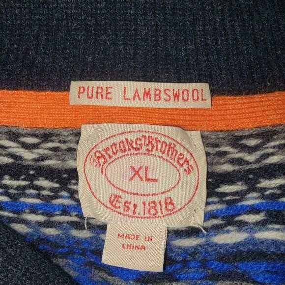 Brooks Brothers Vintage Lambswool Nordic sweater size XL - Picture 7 of 7